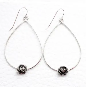 Tear Drop Rose Bud Earrings Made by Ivry Belle Jewelry / Tear Drop Rose Bud Earrings