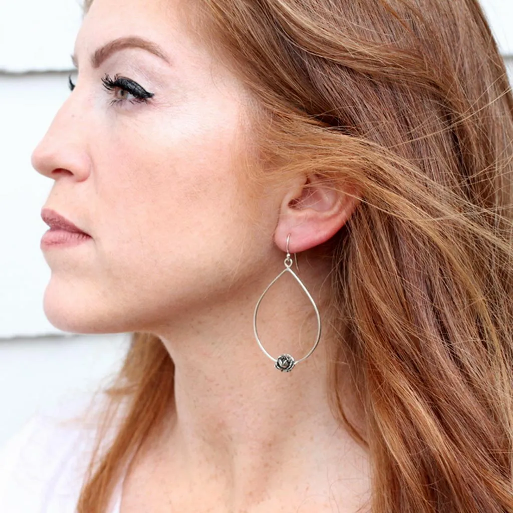 Tear Drop Rose Bud Earrings Made by Ivry Belle Jewelry / Tear Drop Rose Bud Earrings