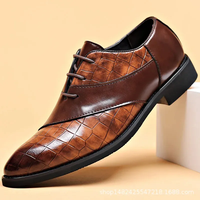 Tenby | Luxury Handmade Leather Derby Shoes for Men - Pointed Toe Lace-Up Formal Footwear