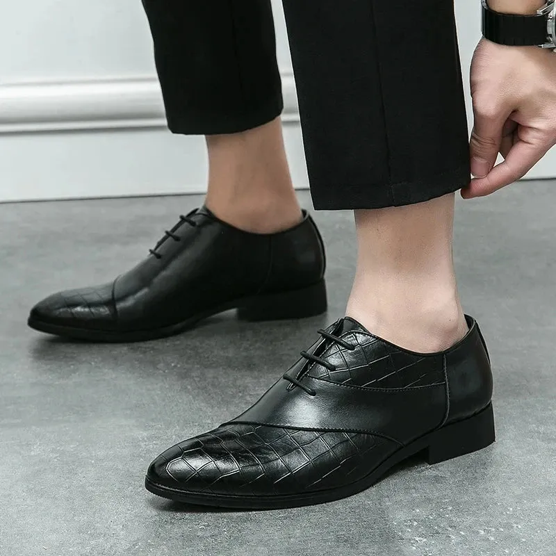 Tenby | Luxury Handmade Leather Derby Shoes for Men - Pointed Toe Lace-Up Formal Footwear