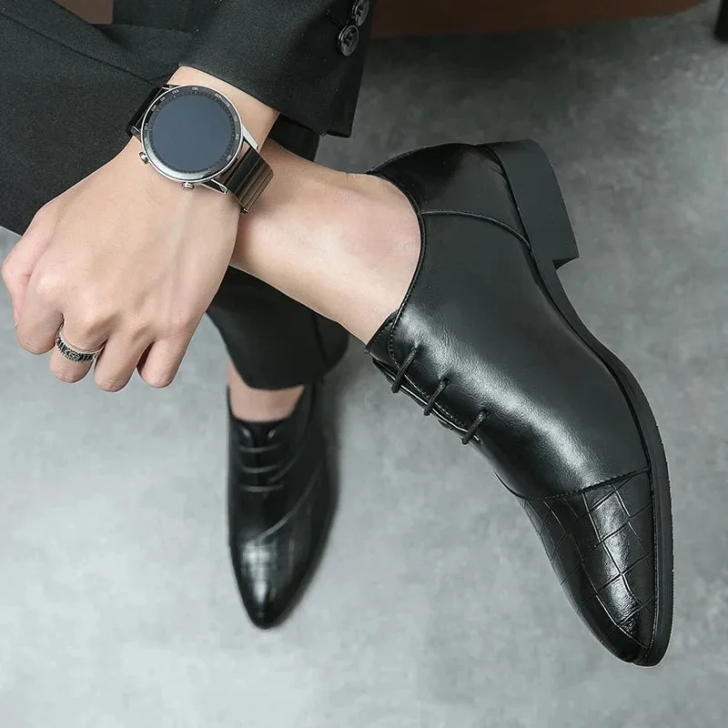 Tenby | Luxury Handmade Leather Derby Shoes for Men - Pointed Toe Lace-Up Formal Footwear