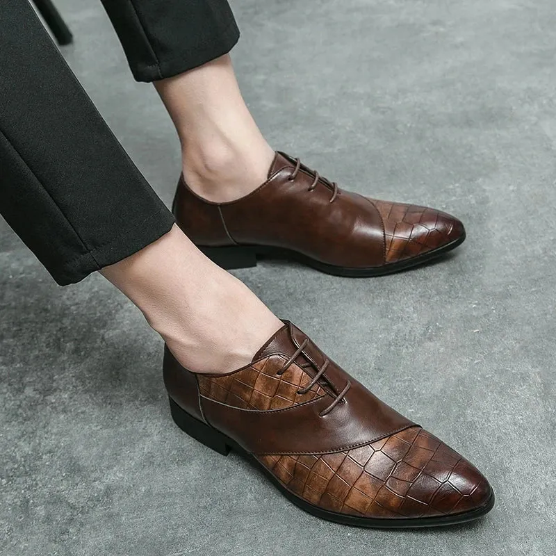 Tenby | Luxury Handmade Leather Derby Shoes for Men - Pointed Toe Lace-Up Formal Footwear