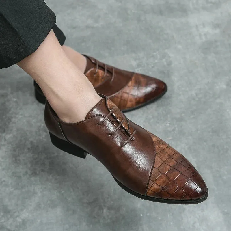 Tenby | Luxury Handmade Leather Derby Shoes for Men - Pointed Toe Lace-Up Formal Footwear