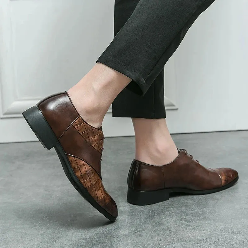 Tenby | Luxury Handmade Leather Derby Shoes for Men - Pointed Toe Lace-Up Formal Footwear