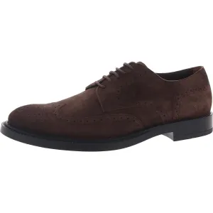 Tods Mens Bucature Forma Wingtip Derby  Lace-Up Leather Derby Shoes