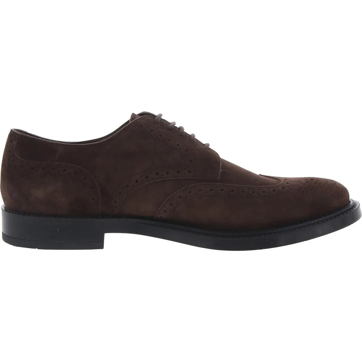 Tods Mens Bucature Forma Wingtip Derby  Lace-Up Leather Derby Shoes