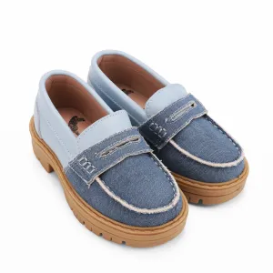 Two-Tone Leather Penny Loafer - Hard Sole