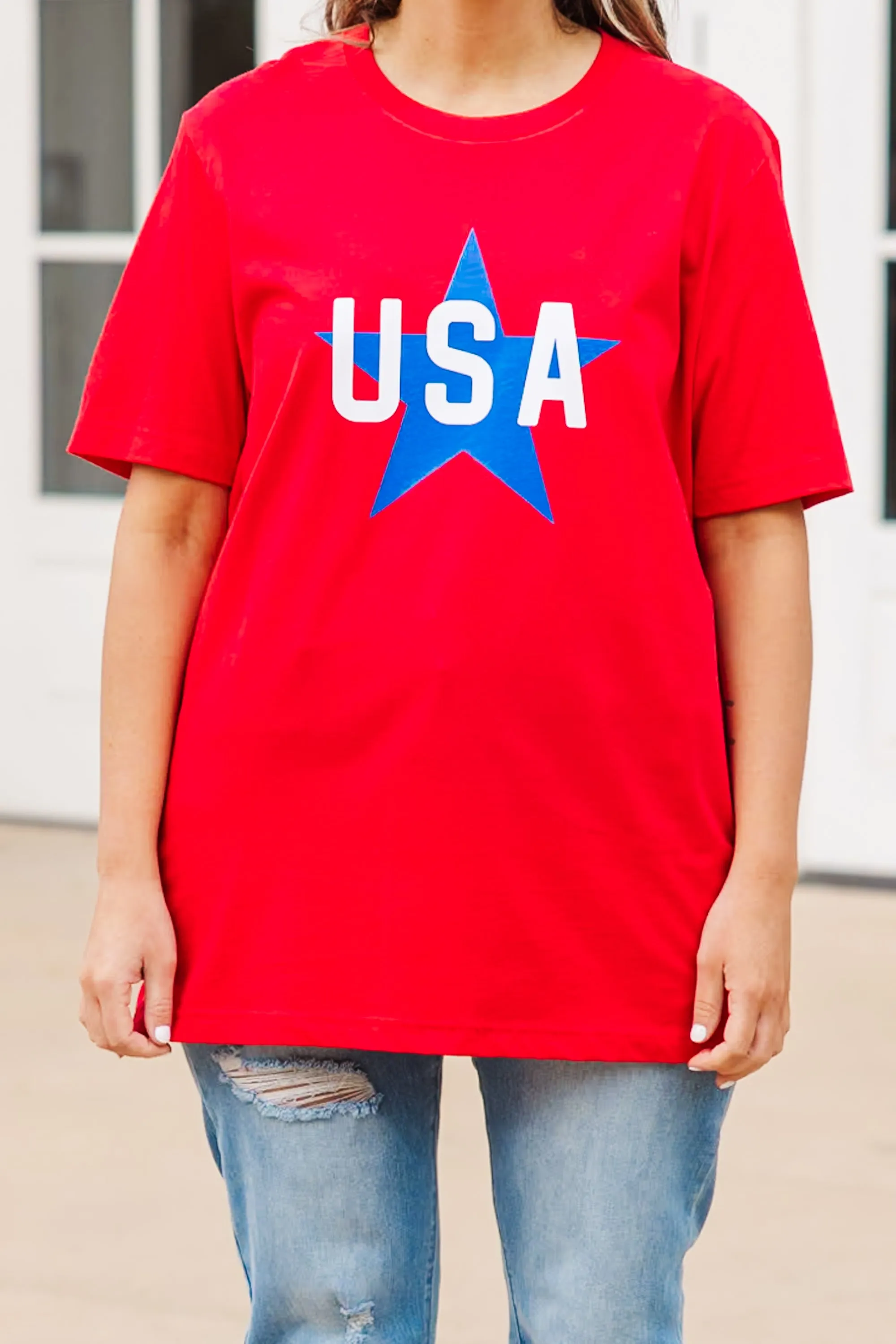 USA Vibes Tee, Canvas Red