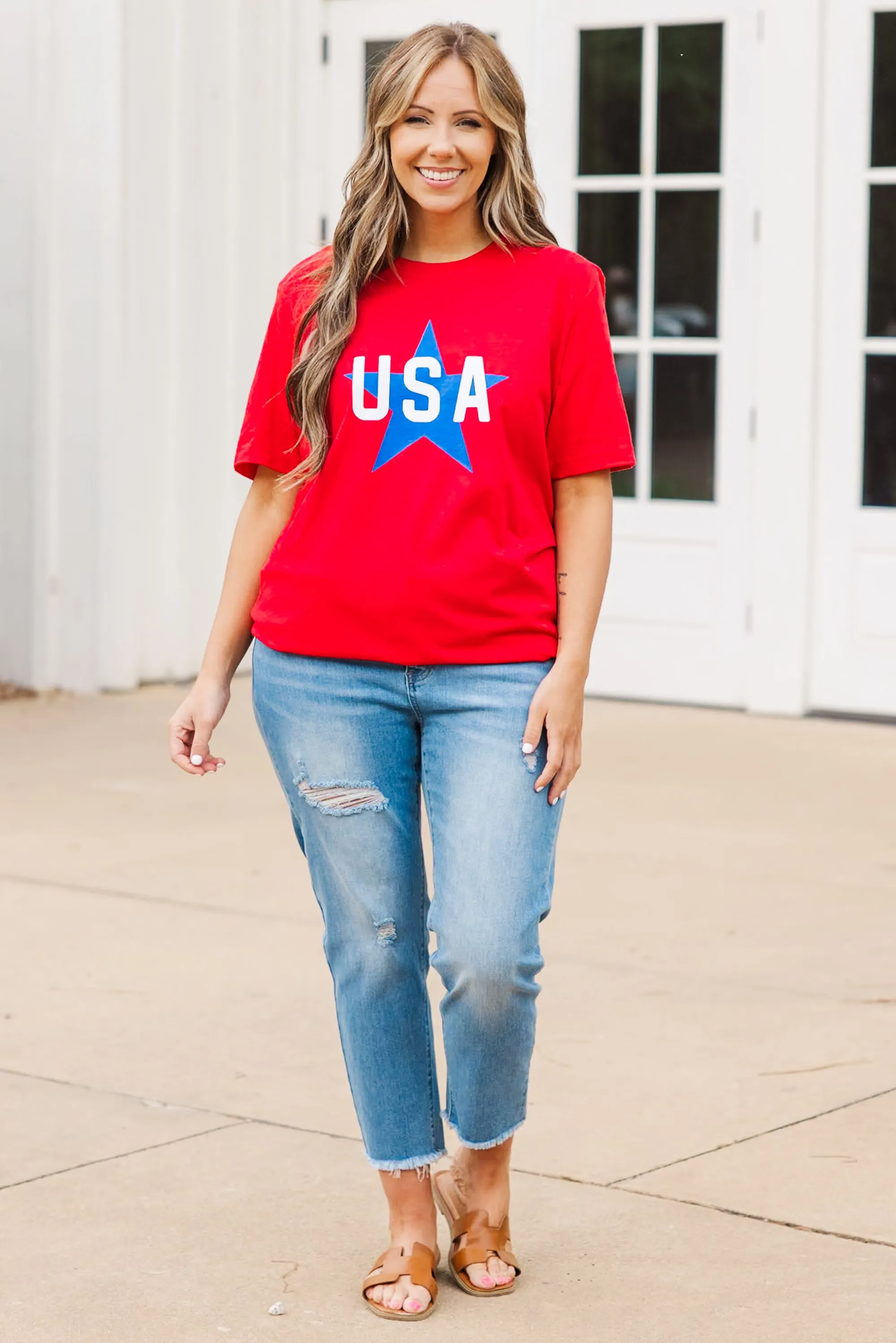 USA Vibes Tee, Canvas Red