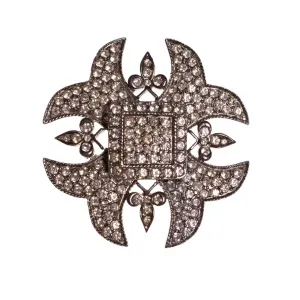 Vintage 1940s Large Maltese Diamante Crystal Cross
