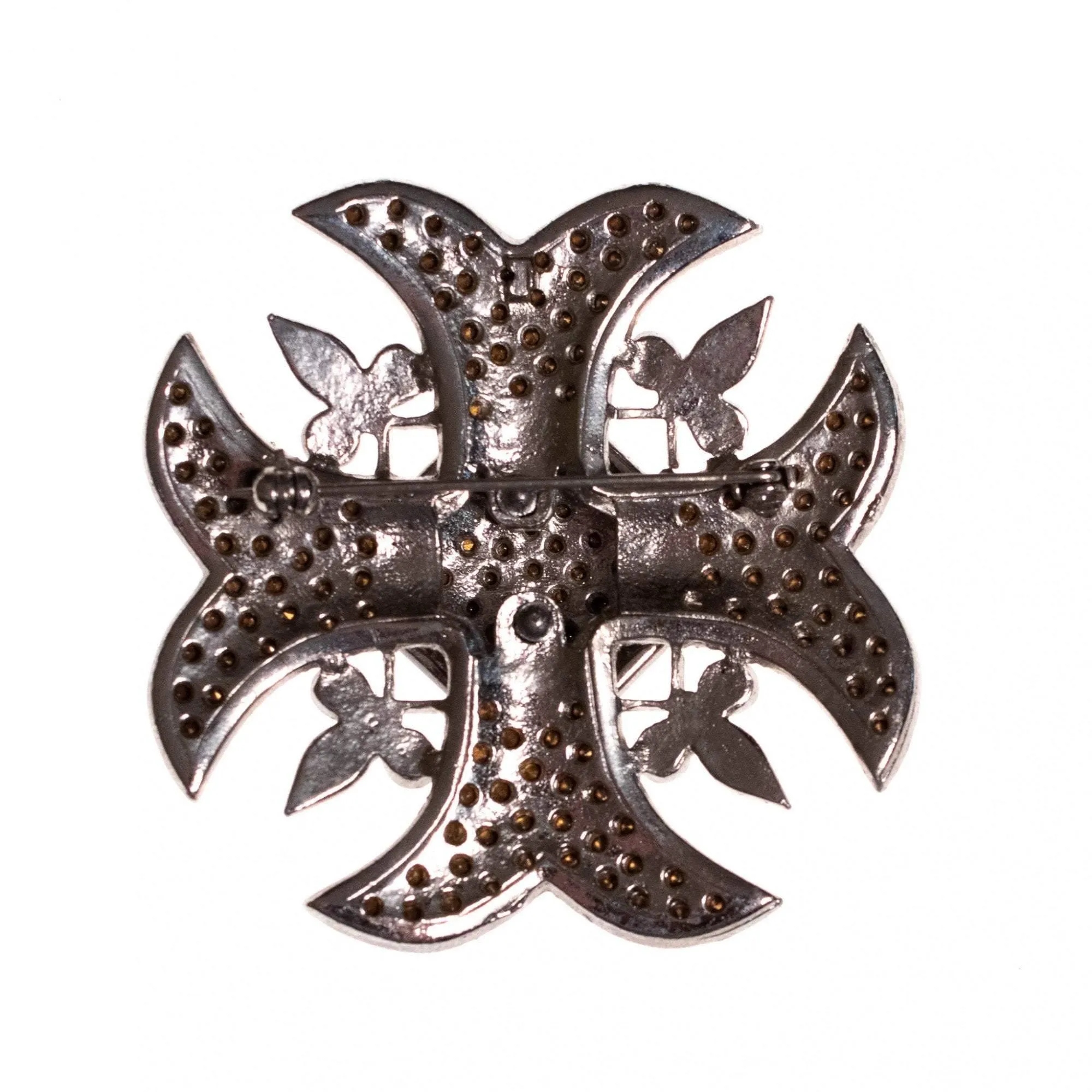 Vintage 1940s Large Maltese Diamante Crystal Cross