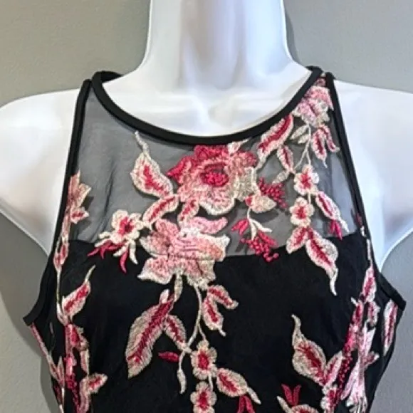 WHBM Embroidered Lace Lined Sheath Midi Dress Ladies 00P