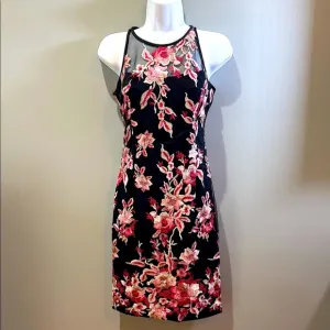 WHBM Embroidered Lace Lined Sheath Midi Dress Ladies 00P