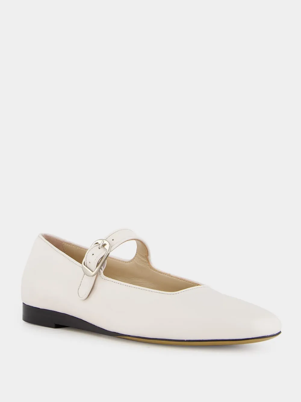 White Mary Jane Flats