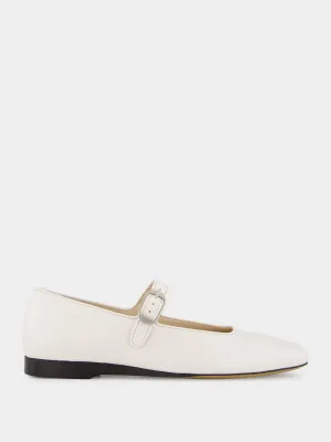 White Mary Jane Flats