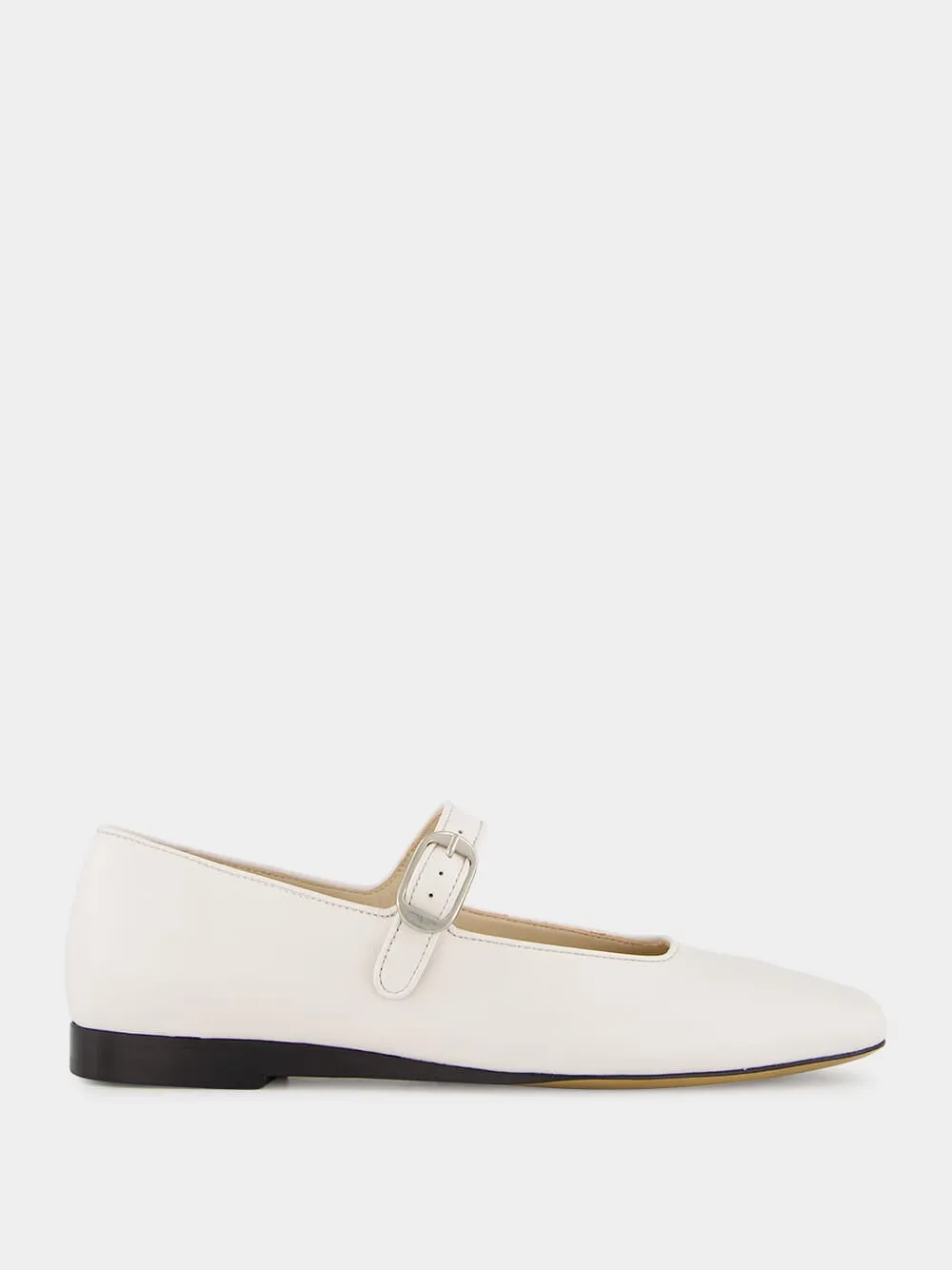 White Mary Jane Flats