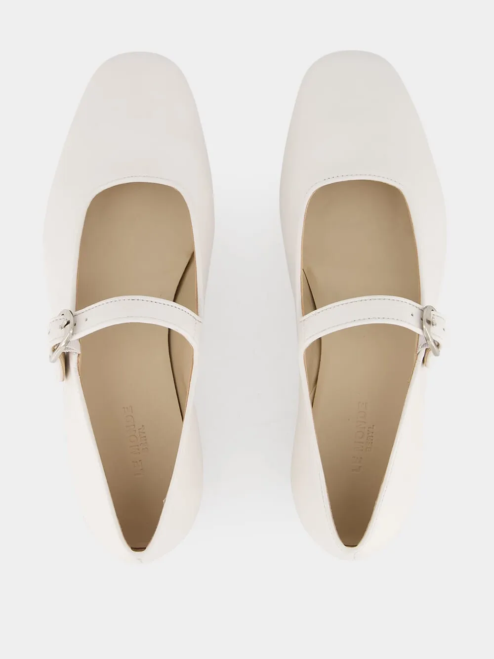 White Mary Jane Flats