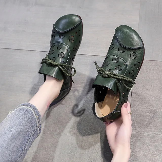 Women Casual Comfortable Leather Handmade Shoes