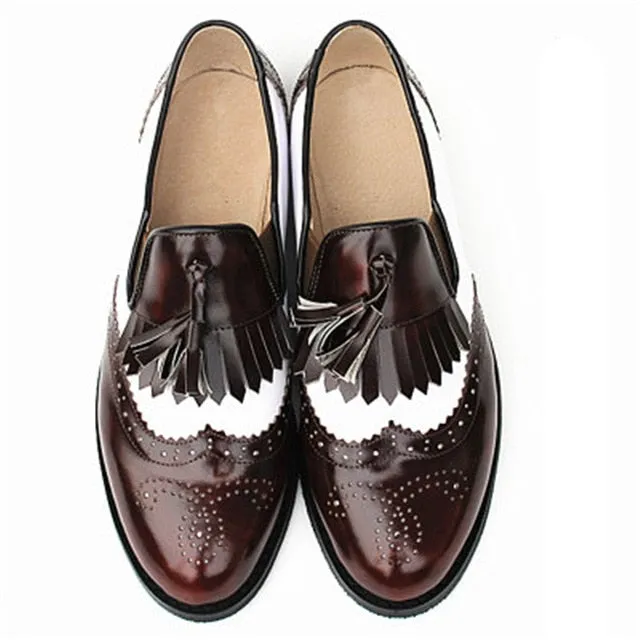 Women oxford Spring shoes genuine leather loafers for woman sneakers female oxfords ladies tassel single shoes 2019 summer shoes