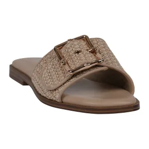 Women's Indie Tan Woven Buckle Flat Sandals