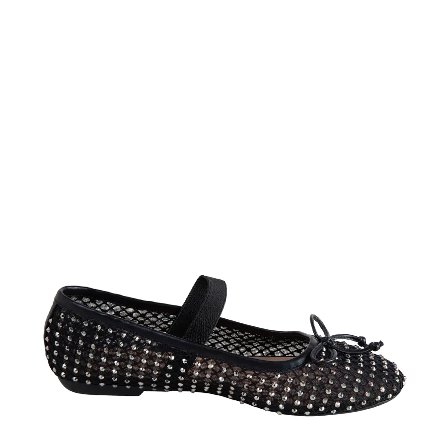 Women's Mesh Elle Rhinestone Flat