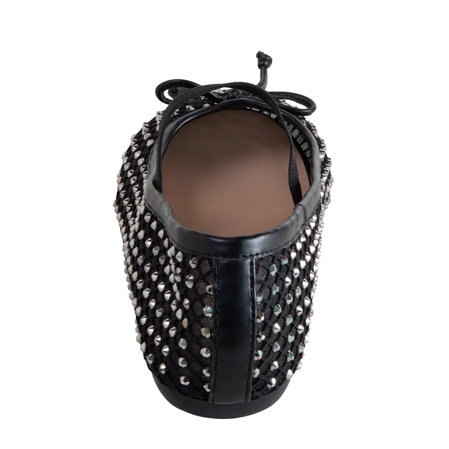 Women's Mesh Elle Rhinestone Flat