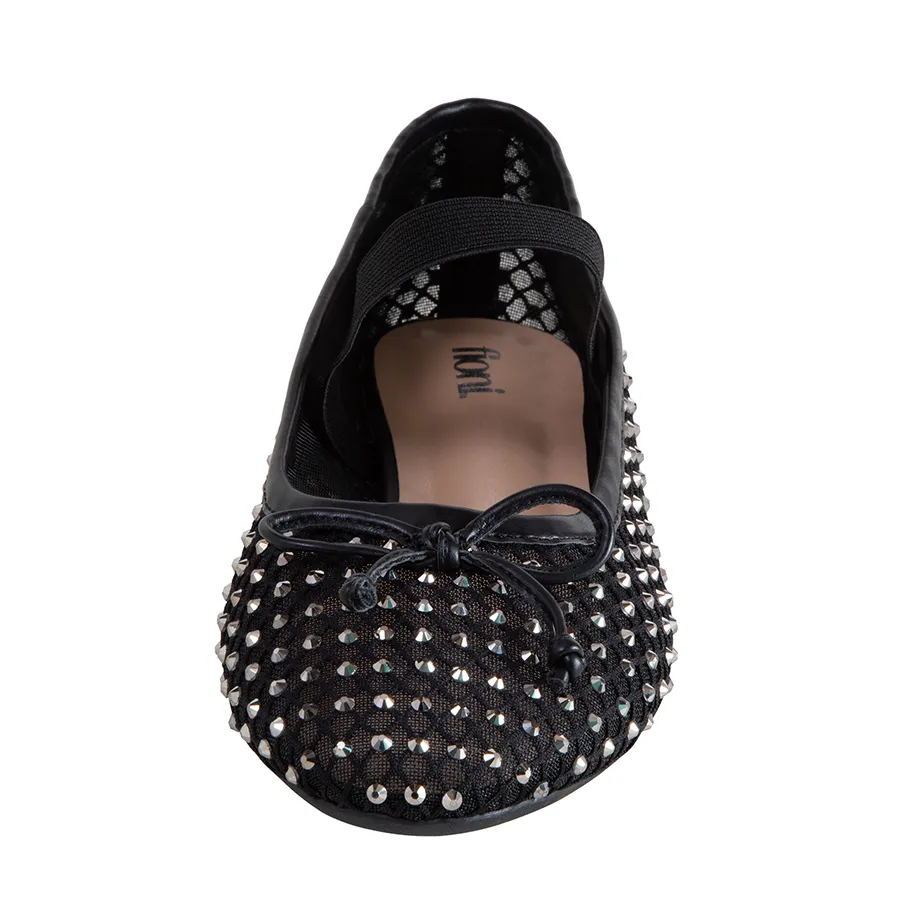 Women's Mesh Elle Rhinestone Flat
