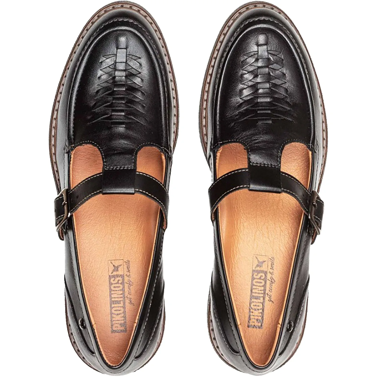 Women's Pikolinos Aldaya W8J-4862 T-Strap Black Leather