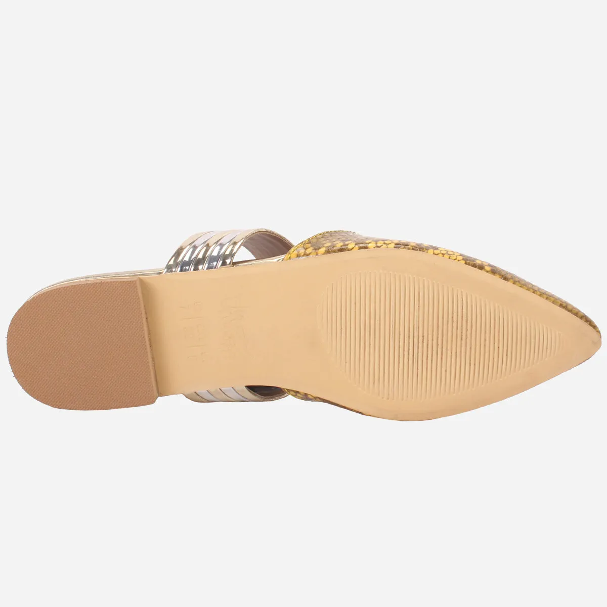 Womens "NISHA" Pointy Slide In Summer Flat Shoes