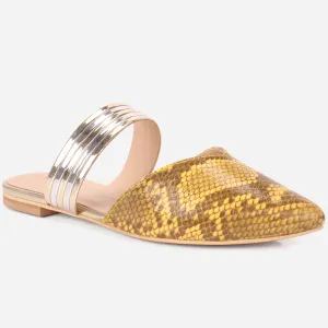 Womens "NISHA" Pointy Slide In Summer Flat Shoes